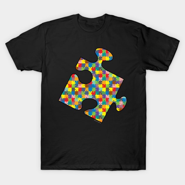 Jigsaw Patterned Jigsaw Piece T-Shirt by Barthol Graphics